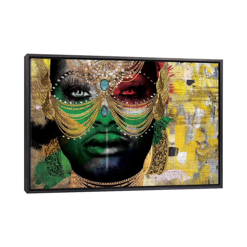 «Girl» par Nikki Chu - reproduction, H 40 po x l 60 po x 1,5 po, Encadrement noir décoloré