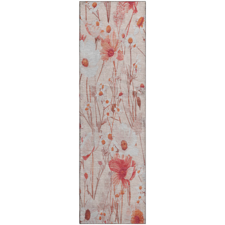 Premium Machine Washable Sykora AMF1500 Floral Rug