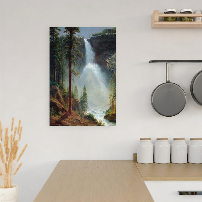 Nevada Falls classique rustique serein serein arbre pin, paysage, impression d'art mural, 18" H x 12" W