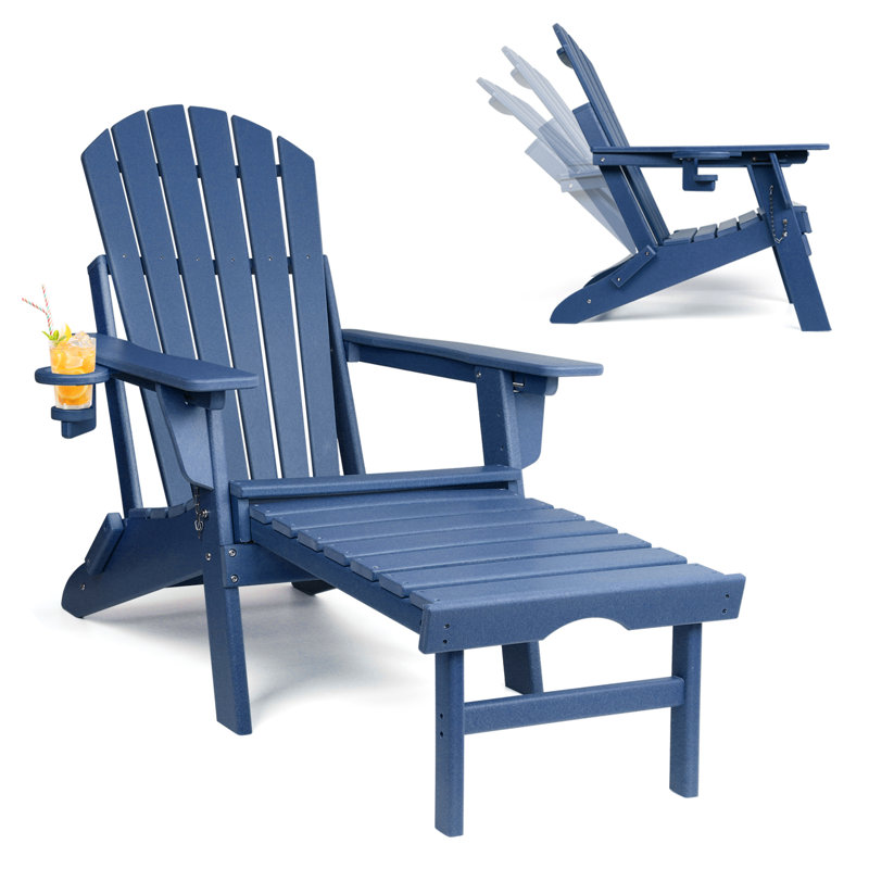 Chaise Adirondack avec repose-pieds Azur, Bleu