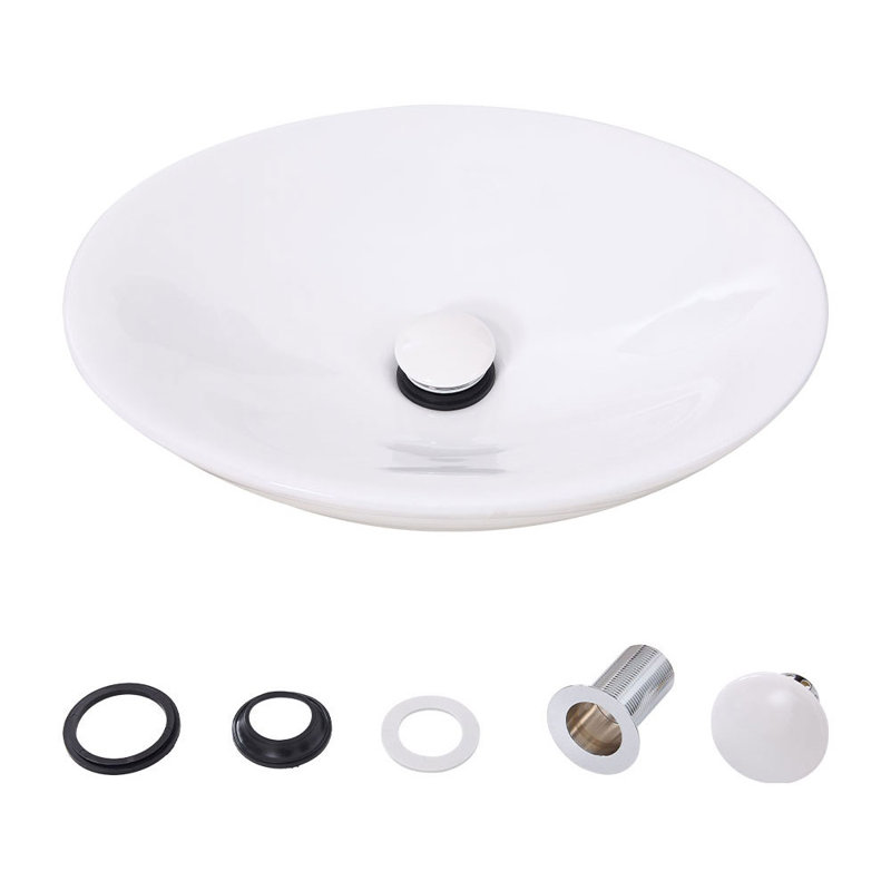 Metro Lane 495mm L x 495mm W Natural Ceramic Circular Sink