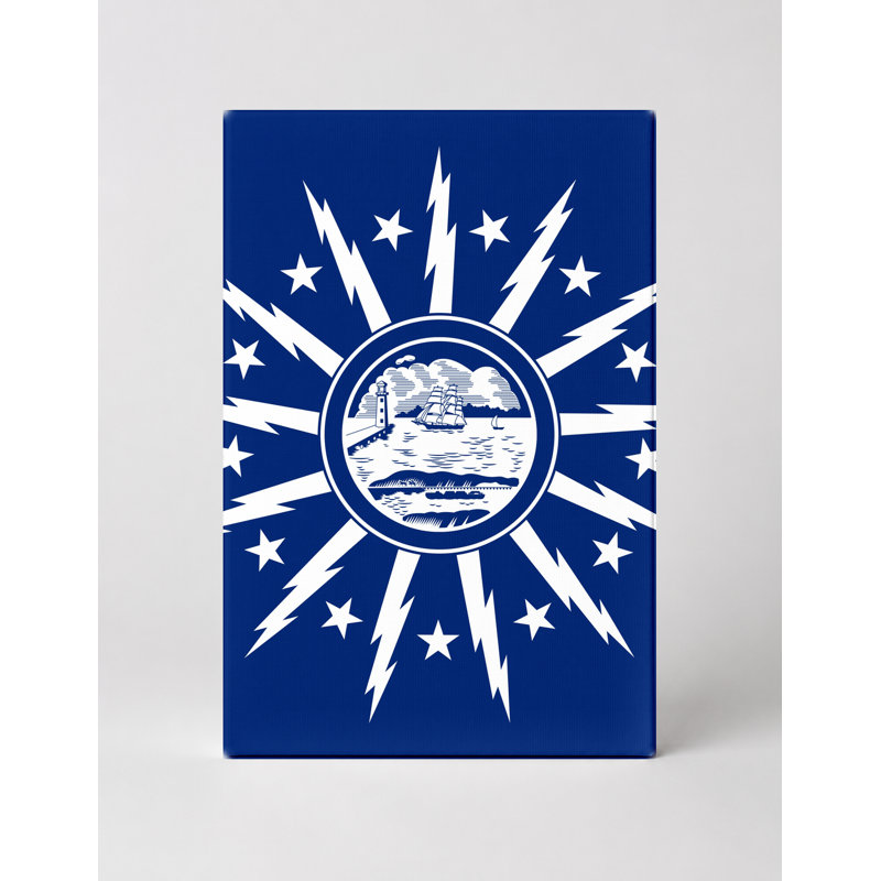 Buffalo City Flag - Art mural sur toile, New York, H 18 po x l 12 po