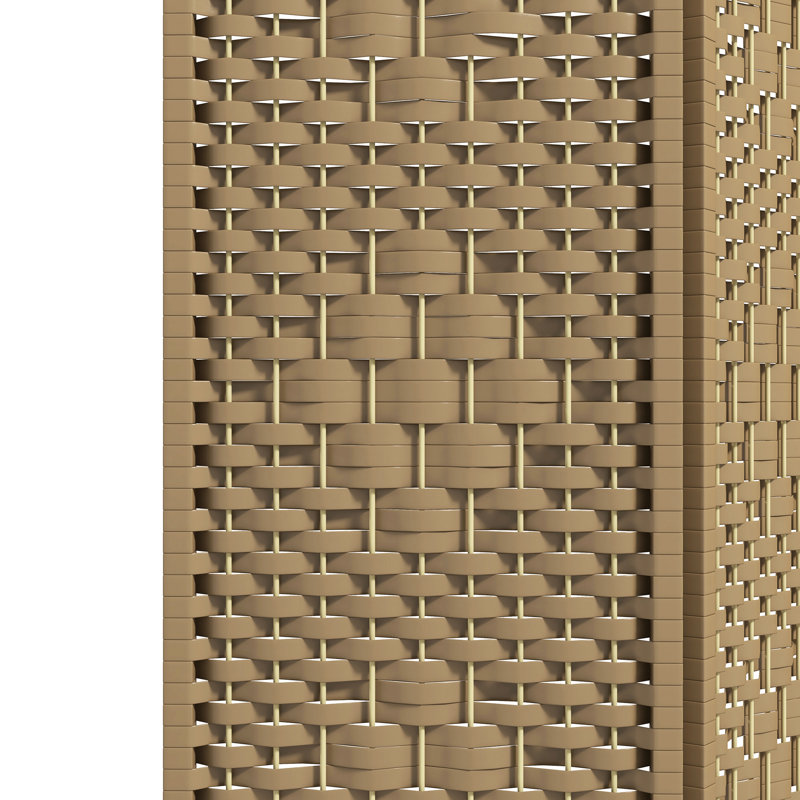 Cloison de séparation d'intimité à 4 panneaux, écran en fibre ondulée de 5,6 pi, élégance naturelle pour le bureau, décoration tonale