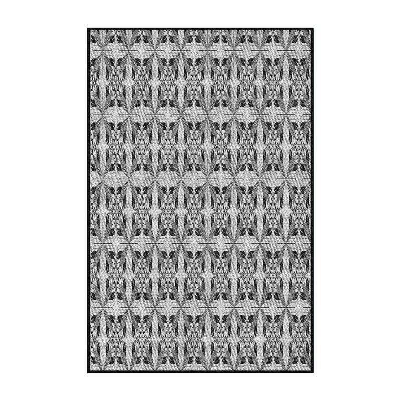 Tapis zone grise à motifs, Rectangle 2 pi x 3 pi