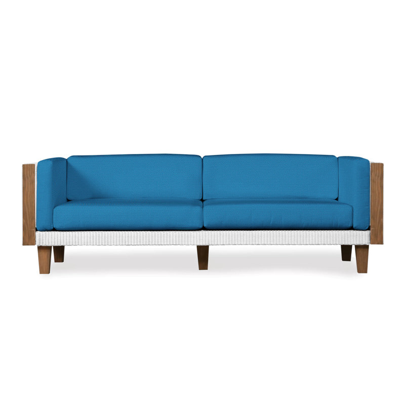 Catalina Outdoor 3 - Seat Patio Sofa, White, Colorwave Mist