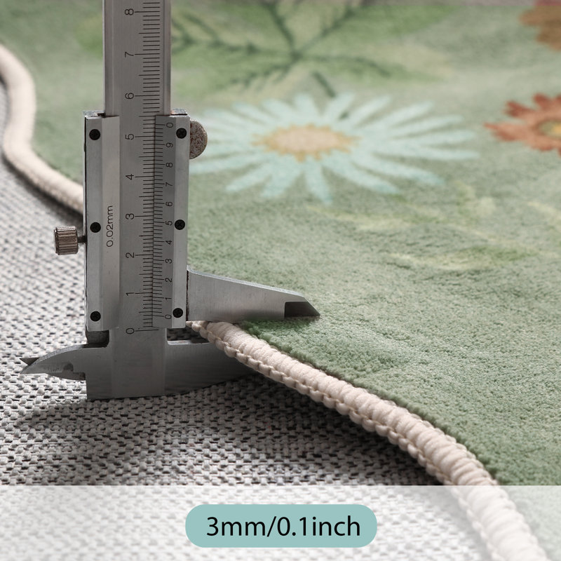 Floral Washable Rugs Non-Slip Soft Rugs for Living Room Bedroom Ultra-Thin Boho Accent Carpet, Runner 2'6" x 8'