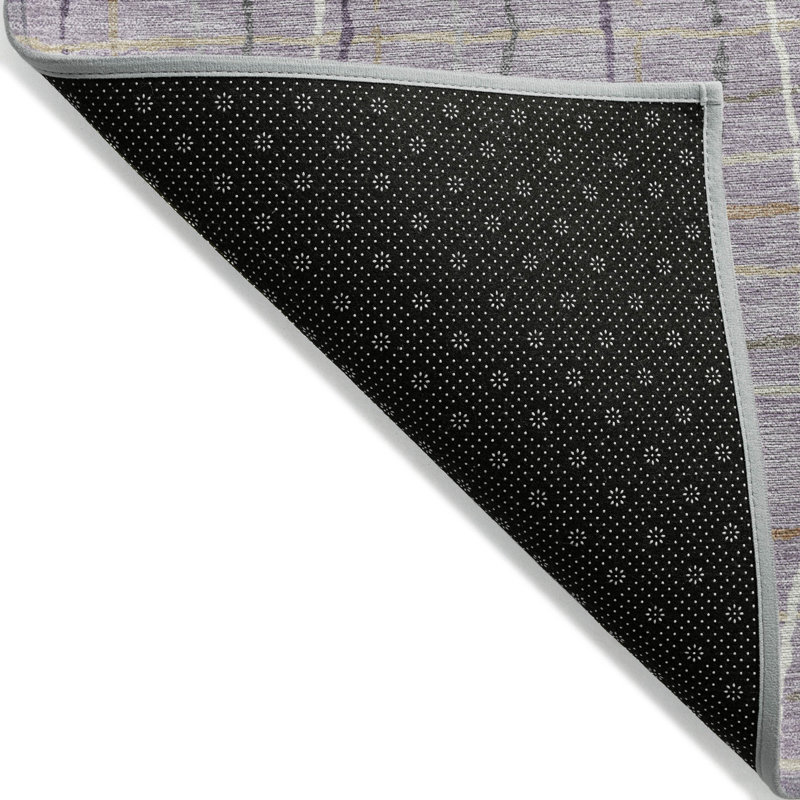 Lavender Stripe Synthetic Flat Woven Washable Rug 2'6" x 3'10"