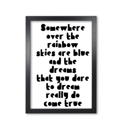 Somewhere Over The Rainbow 1 Piece Single Picture Frame Wall Art