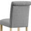 De 2 tabourets à hauteur de comptoir, dossier gris, bois massif, siège confortable pour la cuisine, 2 tabourets à dossier à boutons et bois rembourré confortable pour la salle à manger