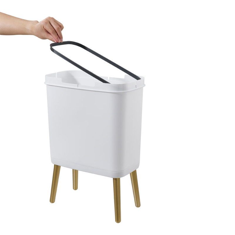 PP Manual Lift Waste Bin - 15L, White