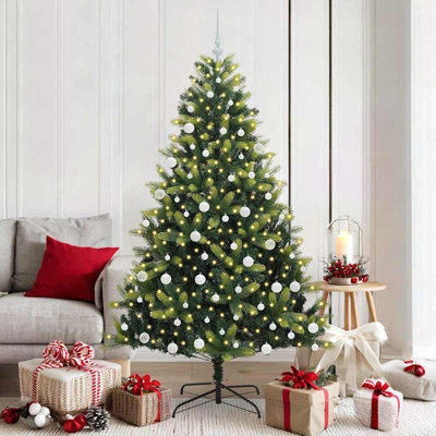 Artificial Hinged Christmas Tree 300 LEDs Green