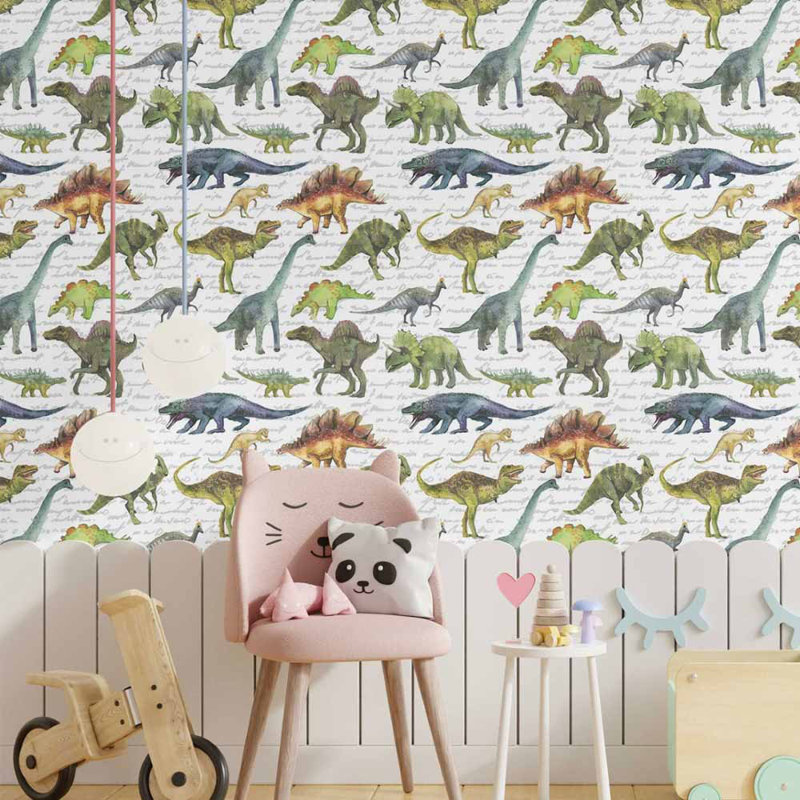 Little Dinosaurs papier peint auto-adhésif L 96 po x l 24 po N014085