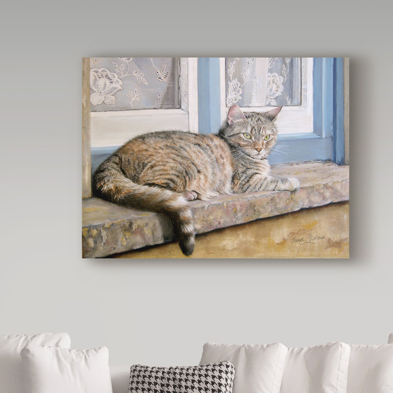 « windowsill », reproduction de peinture à l’acrylique sur toile tendue, H 24 po x l 32 po x P 2 po