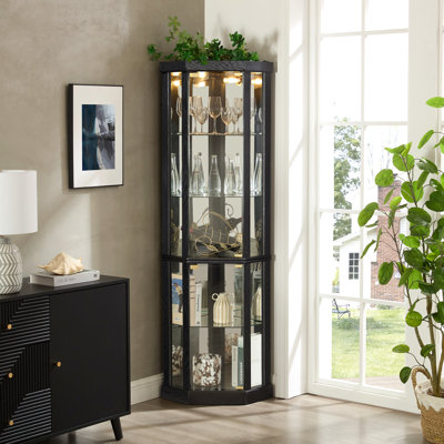 Lighted Corner Curio Cabinet