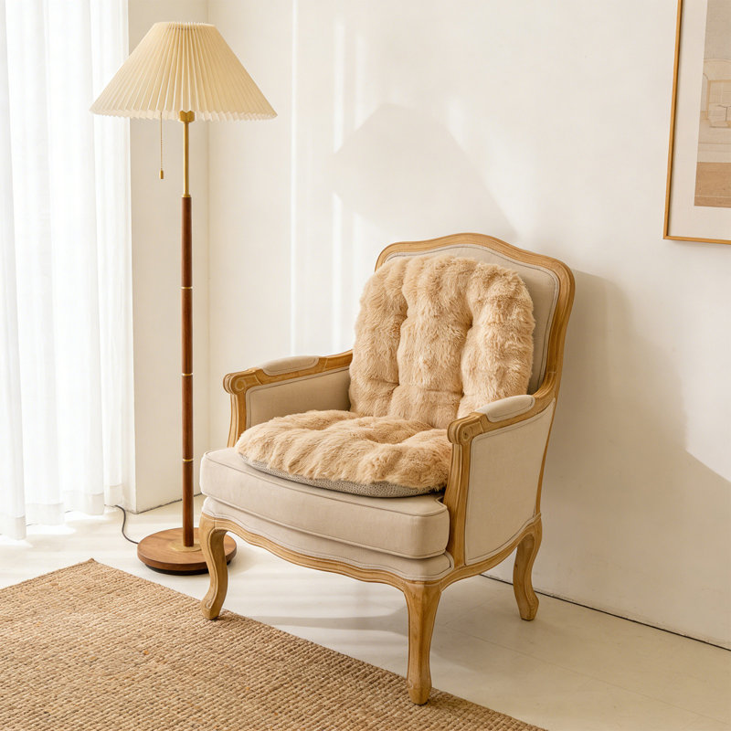 Chaise de bureau intégrée d'hiver avec coussins de siège et de dossier épaissis convenant à un usage personnel, Brun