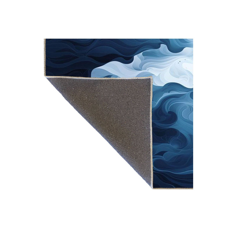Tapis décoratif bleu fumé lavable à la machine, Sous-tapis carré 3 pi 11 po inclus