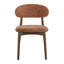 Ensemble de 4 chaises de salle à manger rembourrées, bois de chenille brun, cuisine maison de campagne