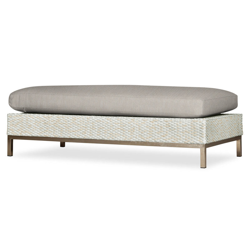 Elements Outdoor Ottoman, Canvas Birdseye Sunbrella® Canvas, French Beige