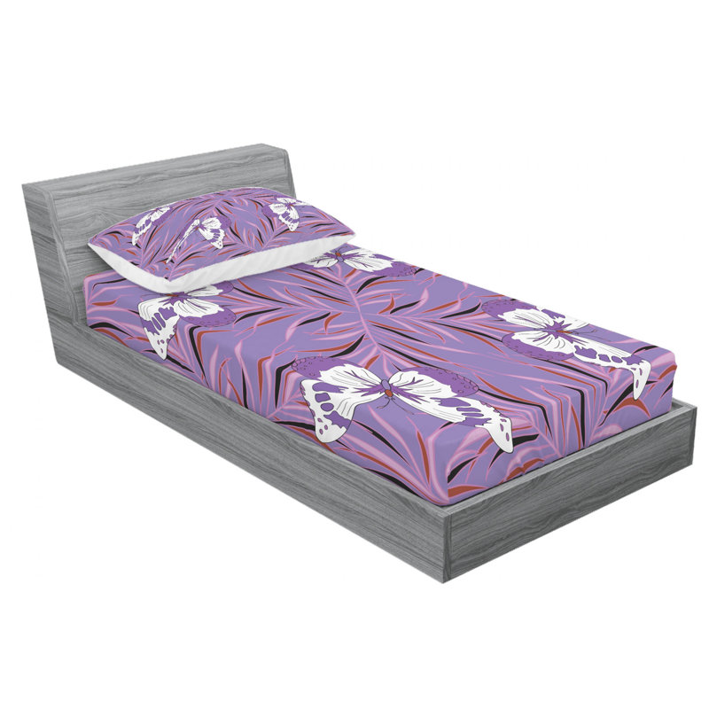 Microfiber Floral Sheet Set, Twin XL Sheet Set with 1 Pillowcase