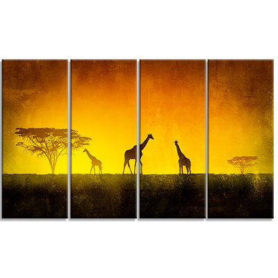 "aura coucher de soleil" , ensemble de 4 reproductions de photos sur toiles tendues