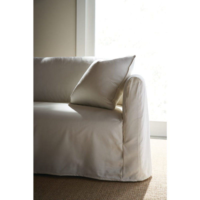 Alana Slipcovered Sofa, Chalk White Cotton Blend