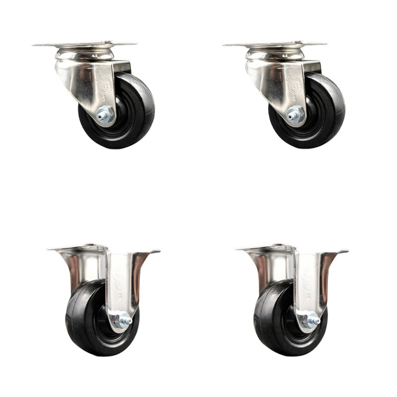 4 Piece Hard Rubber Caster Set