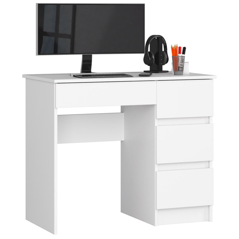 Elizeabeth Writing Desk, White, Right Hand Return