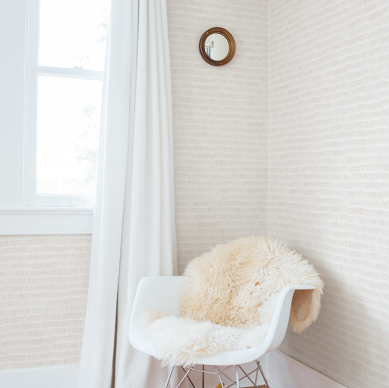 Baylor Modern Striped Wallpaper, Blush 