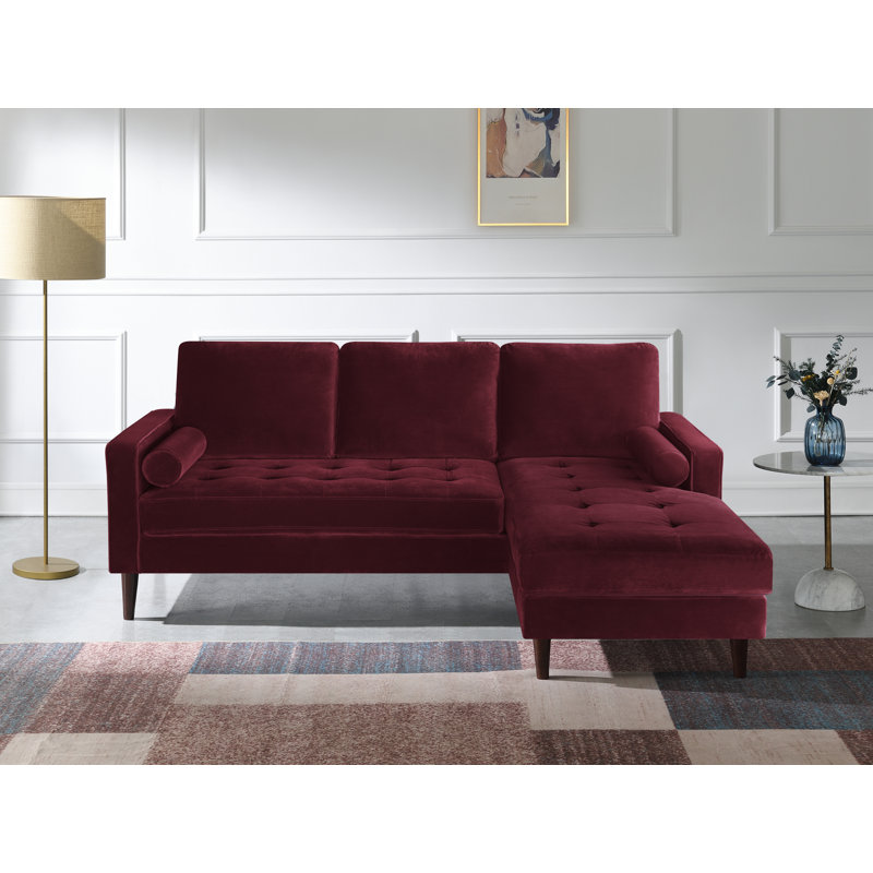 Cisneros Corner Sofa, Burgundy