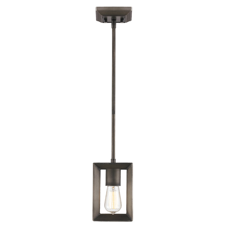 Luminaire suspendu rectangulaire à une lumière Averee, Bronze industriel