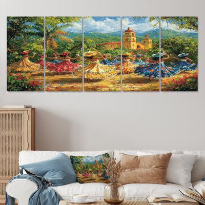 Yellow Fiestas And Celebrations In El Salvador I - El Salvador Canvas Wall Art Set