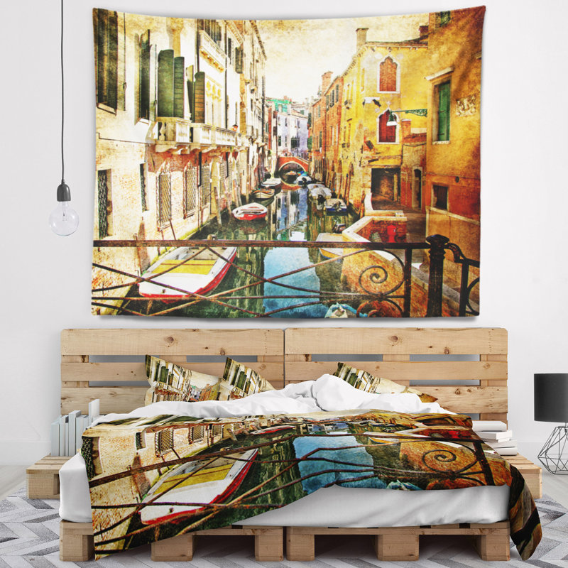 Tapisserie de venise incroyable Cityscape, H 32 po x l 39 po