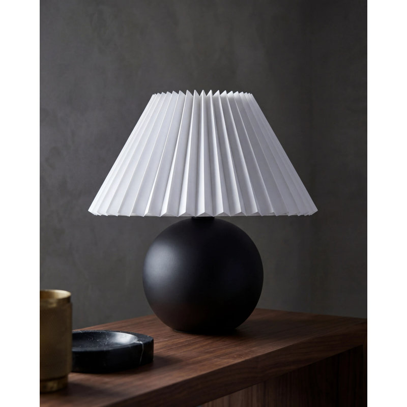 Lampe de table Gutzman, Noir, Empire plissé