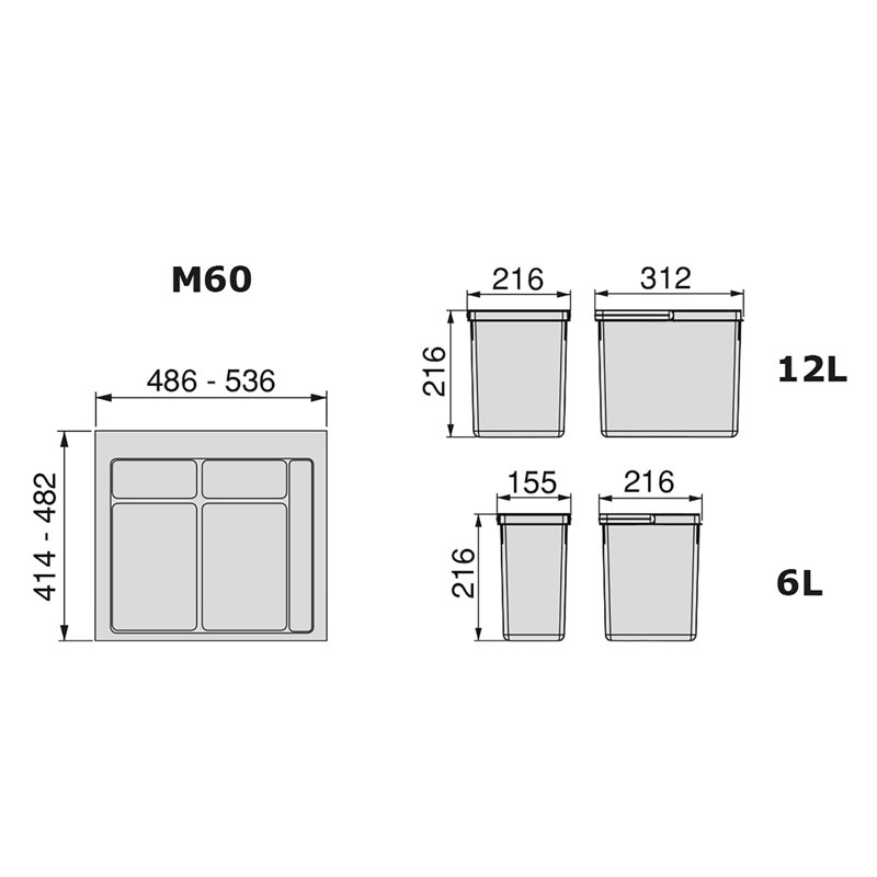 Pietsch 24 Litre Recycling Bin, 24L