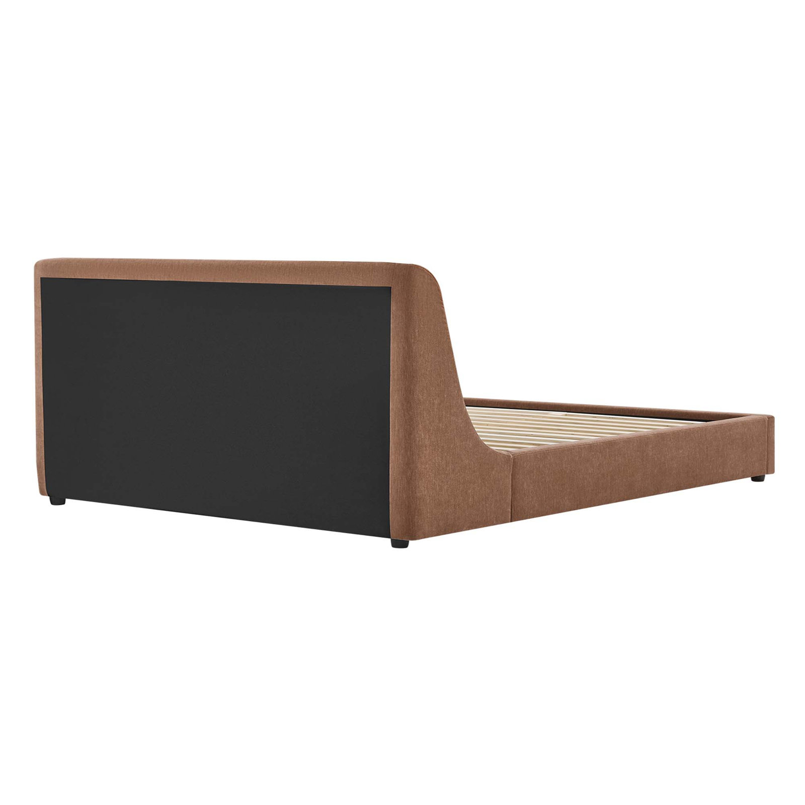 Becki Owens for Joss & Main Wingback Upholstered Platform Bed, Canna Mocha Performance Chenille, King 