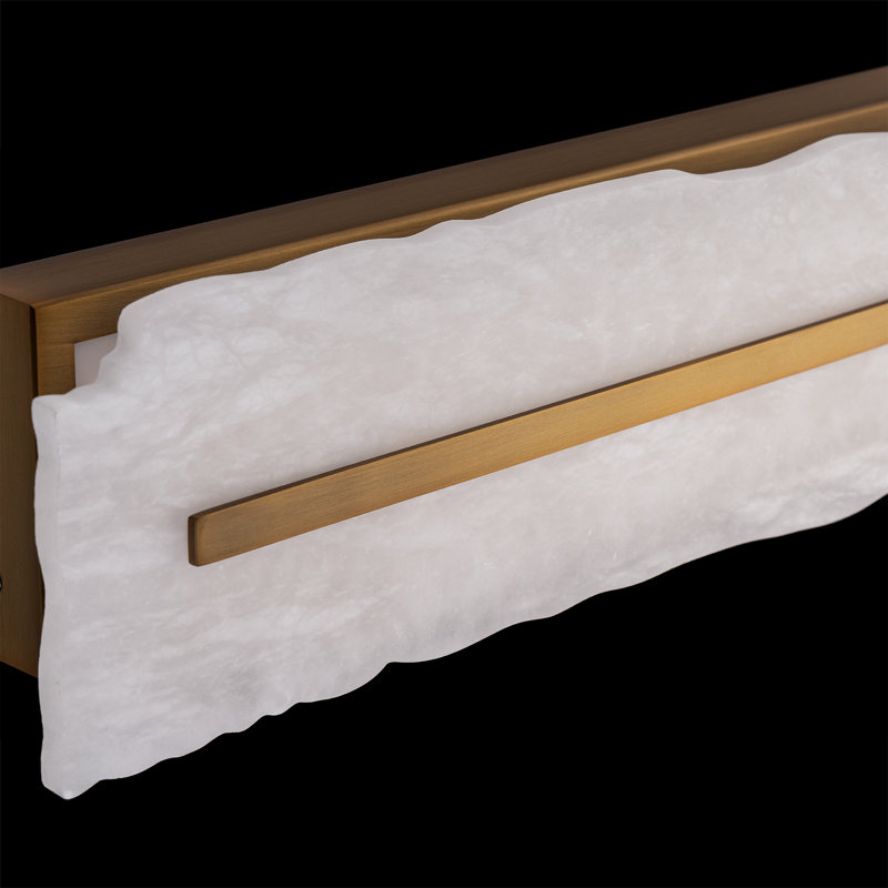 Taffeta Dimmable LED Wall Sconce With Spanish Alabaster Diffuser, 3000K Color Temperature, Aged Brass