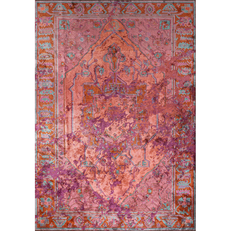 Danise Oriental Hand Loom Indoor / Outdoor Area Rug, Rectangle 7'10" x 9'10"