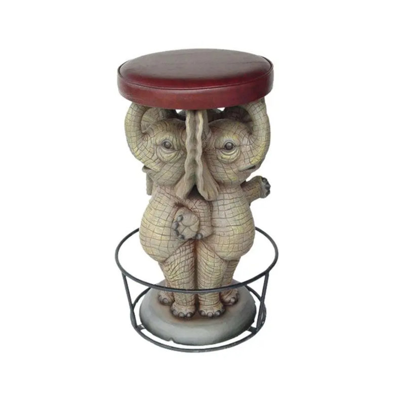 Statue de tabouret de bar surdimensionné éléphant