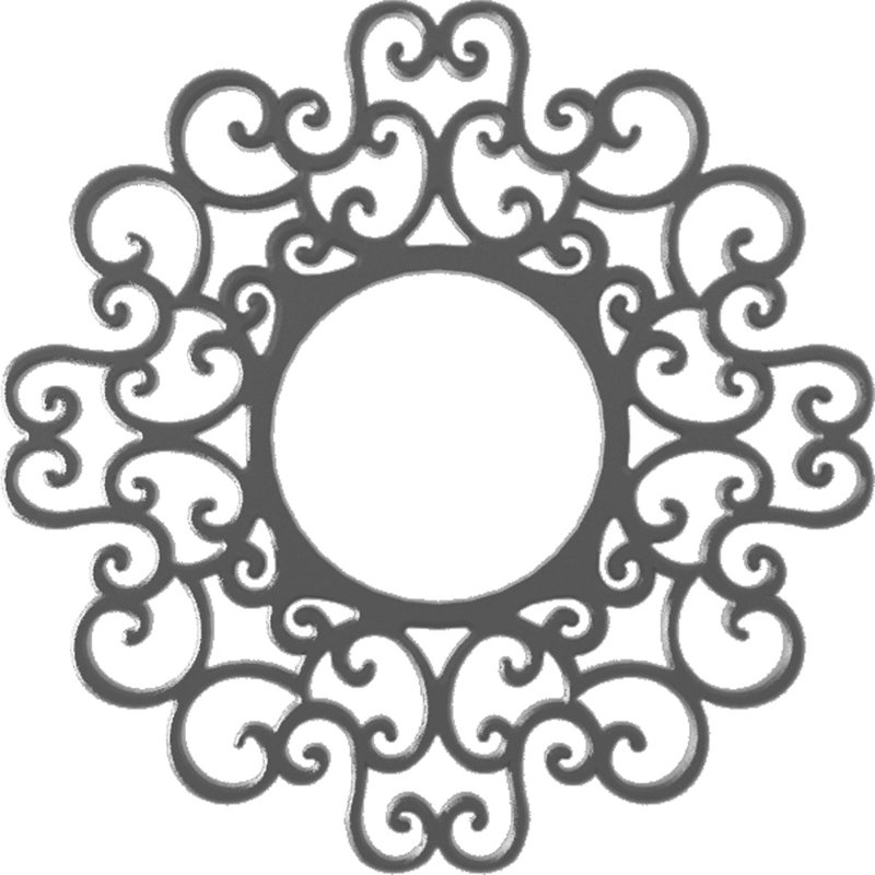 Médaillon de plafond de 24 po x 24 po x P 9 1/8 po x P 3/4 po Reims, Nickel, H 24 po x l 24 po x P 0,75 po