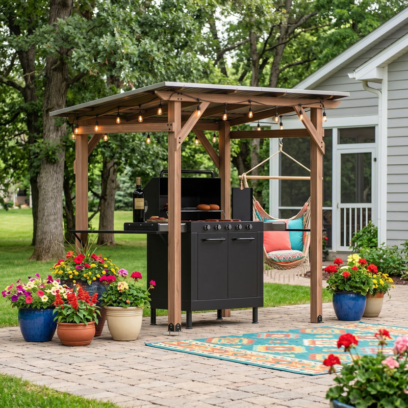 Outdoor Patio Hard Top Grill Gazebo