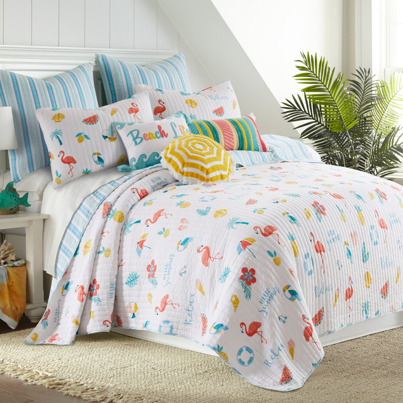 Summertime Quilt Set, Twin Quilt + 1 Standard Sham
