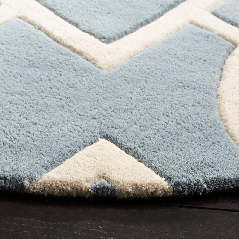 Teresita Hand Tufted Wool Geometric Rug, Rectangle 6' x 9'