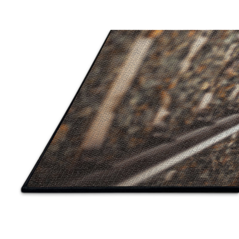 Tapis brun Railroad 1, Rectangle 5 pi x 7 pi