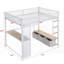 Full Size Metal Gaming Loft Bed with LED, Desk &amp; Storage - No Box Spring Needed, Strong Support!