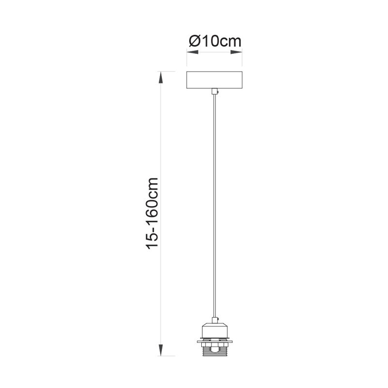 Cable set 1-Light Bulb Pendant, Chrome