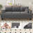 84" Modern style comfortable corduroy reception sofa, seating of 3, with cup holder, side pocket and type-c interface-1447755126