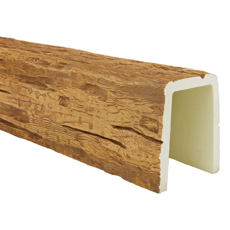 Salvaged Timber HeritageTimber Faux Wood 3-Sided Ceiling Beam (U-Beam), Warm Caramel, 7.5" H x 5.5" W x 96" D