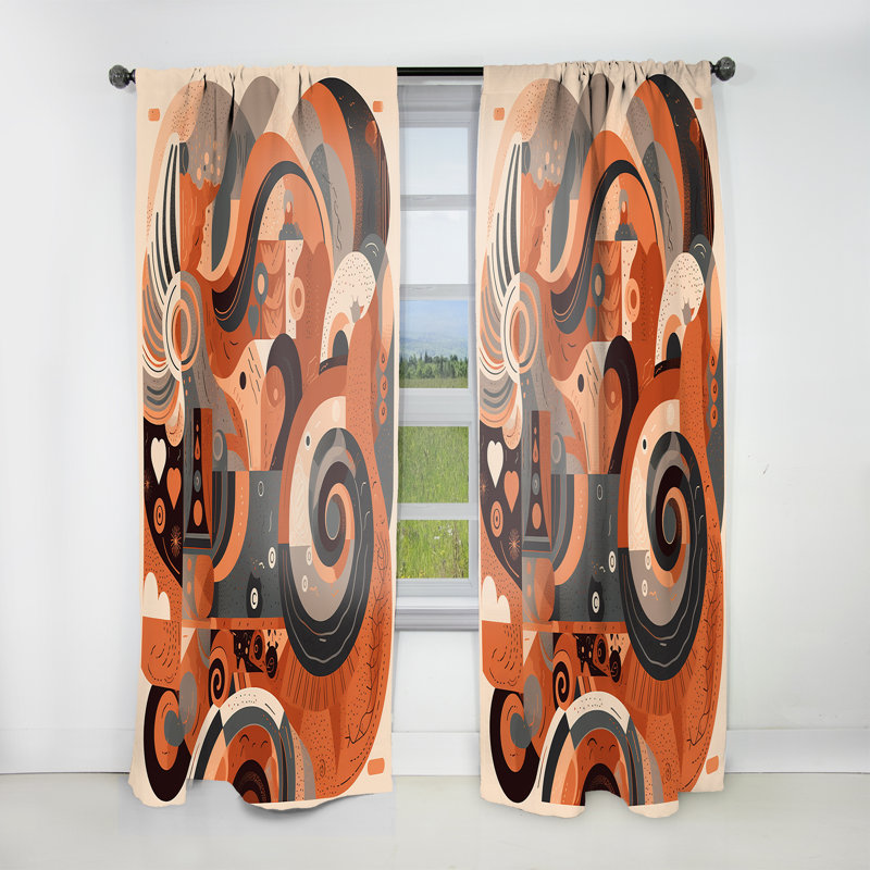 Deiondre - Evolving Abstractions IV - Rideau moderne en velours - obscurcissant - 1 panneau, L 52 po x L 120 po