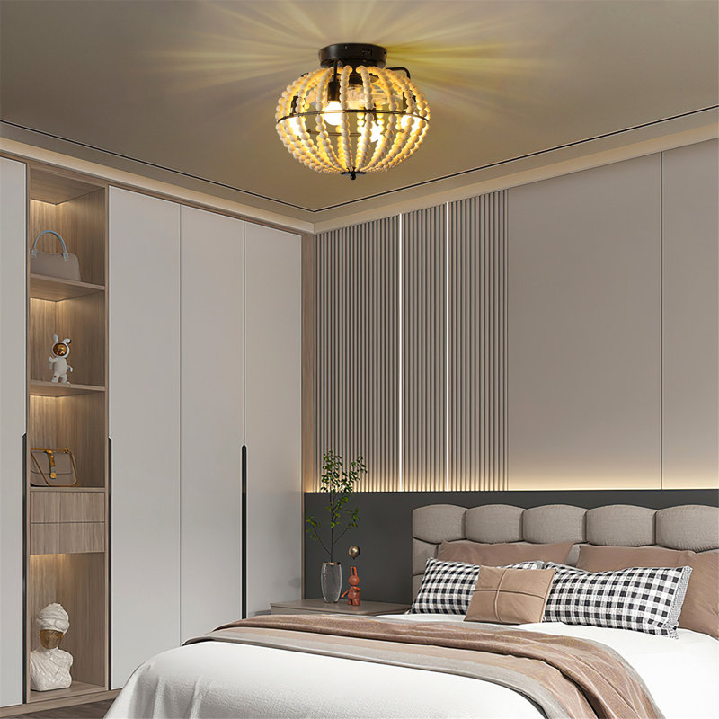 Lustre perlé en bois exquis