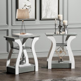 End Tables Living Room Set Of 2,Grey End Table With Charging Station,Grey Side Table, Nightstand For Bedroom, 3 Tier End Table With Storage Shelf For Living Room